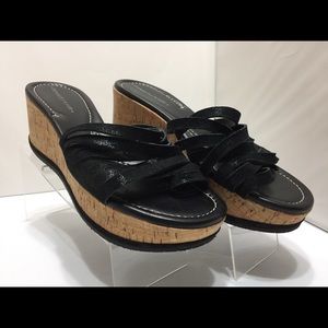 Donald J Pliner Strappy Wedge Sandals Black Suede